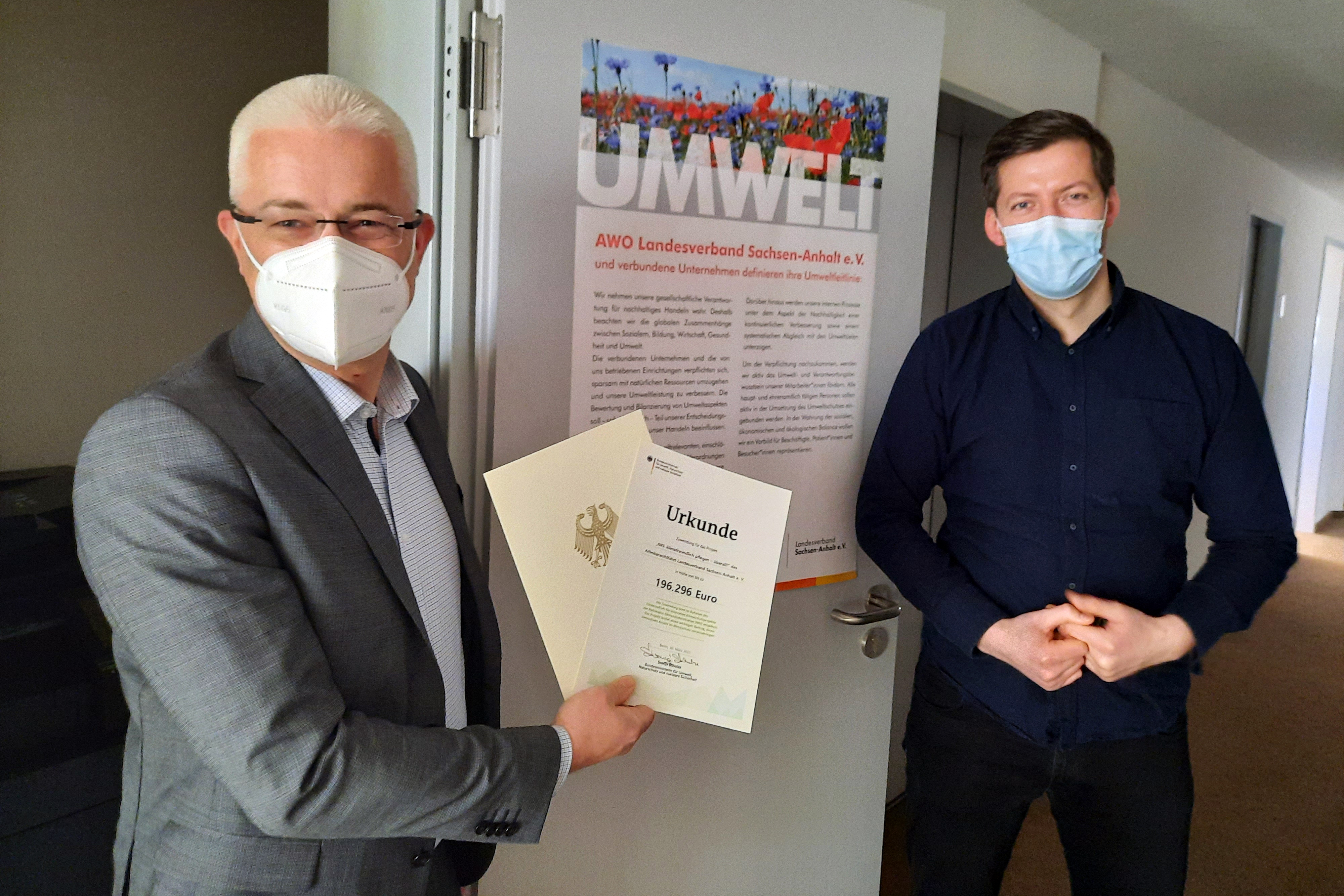 AWO Sachsen Anhalt Klimafreundlich pflegen - Förderbescheid