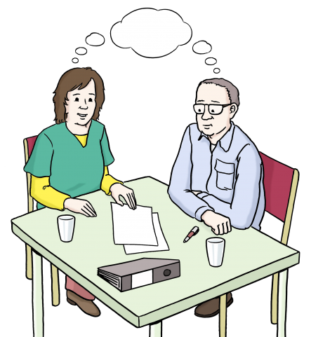 Bild mit zwei Personen am Tisch