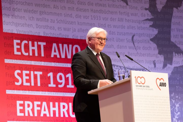 Bundespräsident Steinmeier bei seiner Rede 