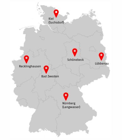 AWO-Standorte des Projekts „Gesund gegen Einsamkeit – Gesundheitsförderung und Prävention mit pflegenden Angehörigen im Quartier“ (GEPAQ)
