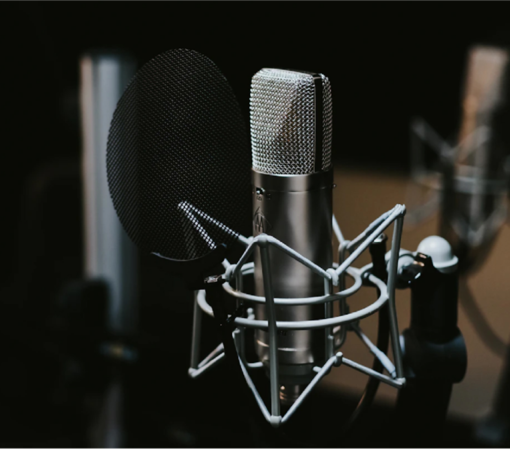 Nahaufnahme eines Studio-Mikrofons