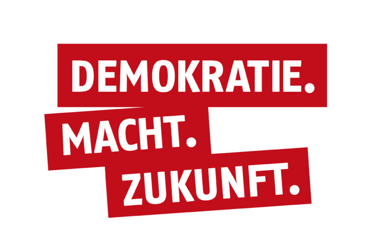 Logo "DEMOKRATIE. MACHT. ZUKUNFT."