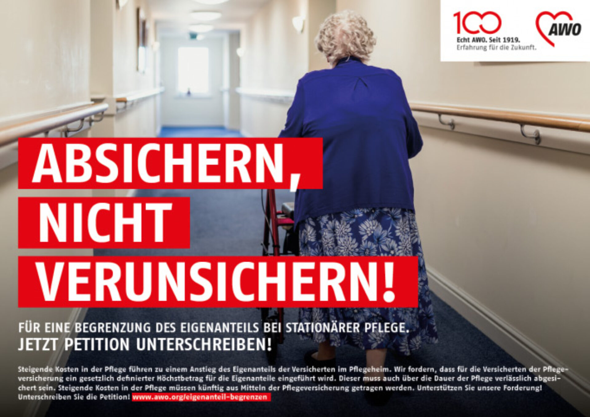 Postkarte Absichern, nicht verunsichern!