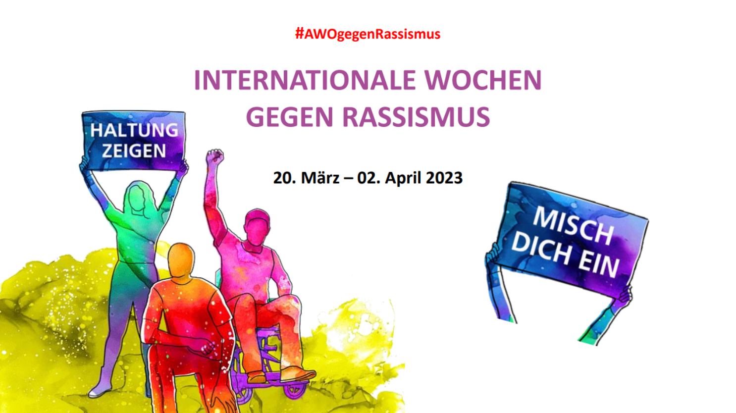 Illustration zur Unterstützung der Internationalen Wochen gegen Rassismus vom 20. März bis 2. April 2023.