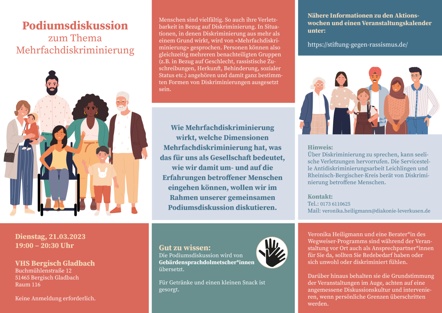 Ein Plakat, das die "Internationalen Wochen gegen Rassismus" vom 20. März bis 02. April 2023 bewirbt.