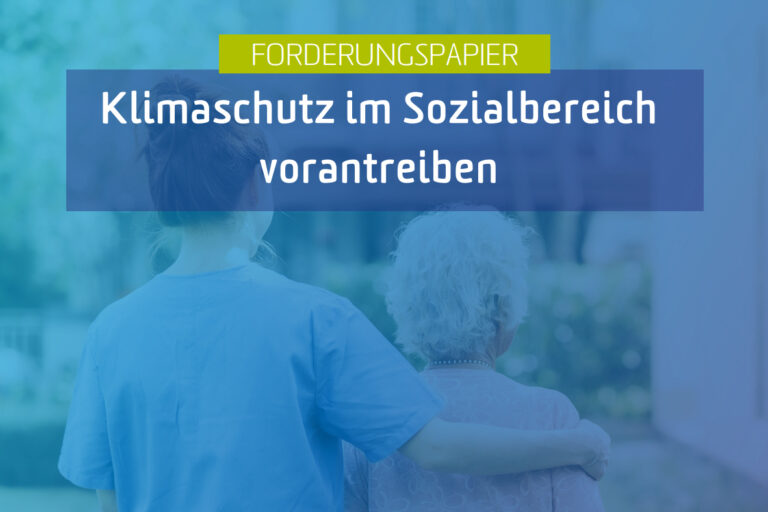 Ausschnitt aus dem Cover des Forderungspapiers "Klimaschutz im Sozialbereich vorantreiben"