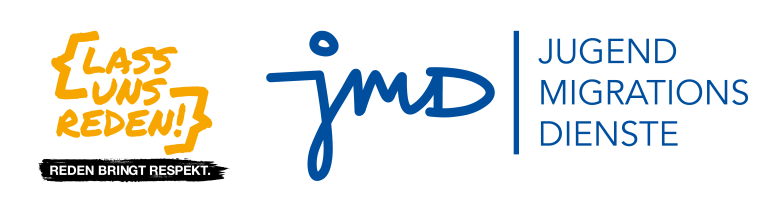 Logo JMD. Daneben steht "Lass uns reden! Reden bringt Respekt."