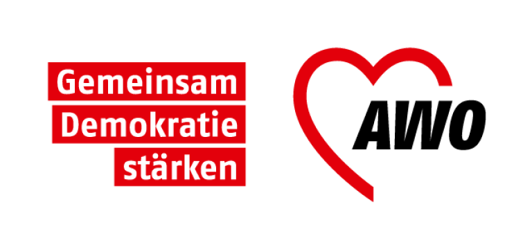 Logo AWO Gemeinsam Demokratie stärken.