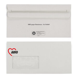 Briefumschlag DIN-Lang mit Fenster mit AWO-Logo