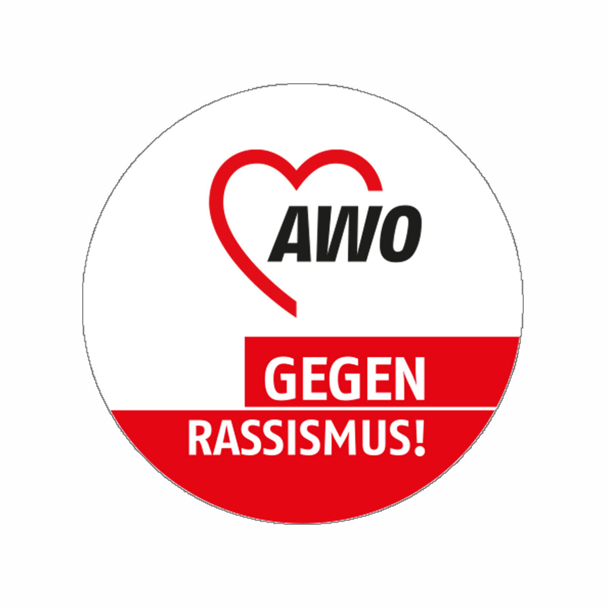 runder Button „AWO gegen Rassismus!“