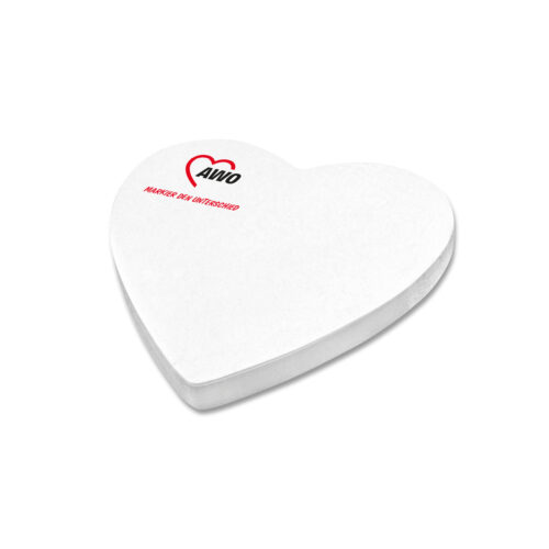 Herzförmige Haftnotizen mit AWO-Logo und Aufschrift „Markier den Unterschied“