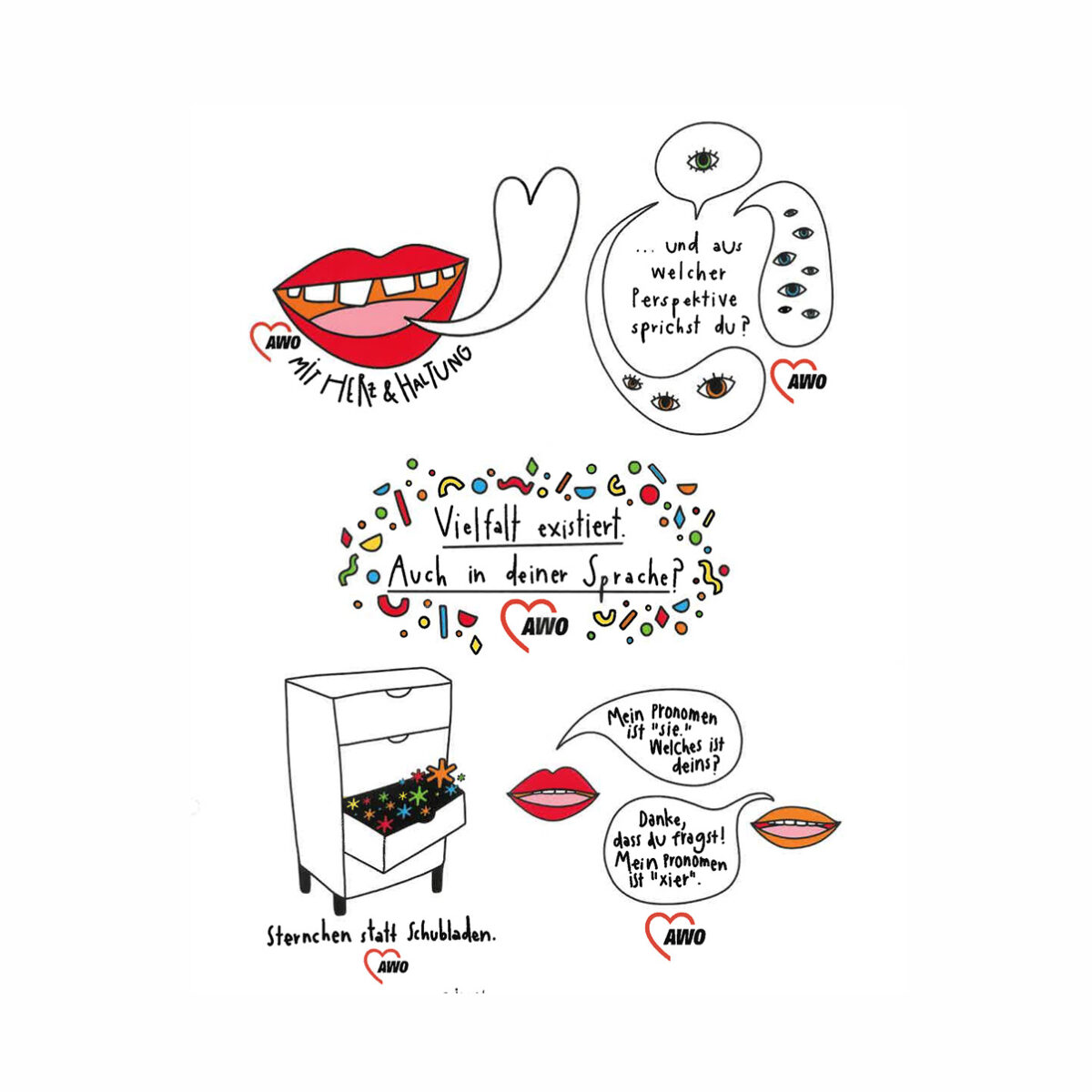 Stickerbogen „Vielfalt“