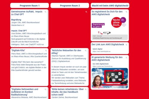 Beim ersten Digitaltag der AWO Niederrhein präsentierten Kolleg*innen aus zahlreichen AWO Gliederungen unterschiedliche digitale Tools, die den Arbeitsalltag erleichtern können.