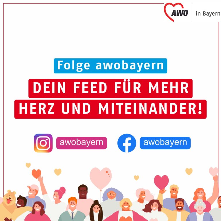Auf unseren Social Media-Kanälen gibt es viele Einblicke in die AWO-Welt, eine Prise Wissen und jede Menge Politik. Schau gerne vorbei und lass ein Like da!